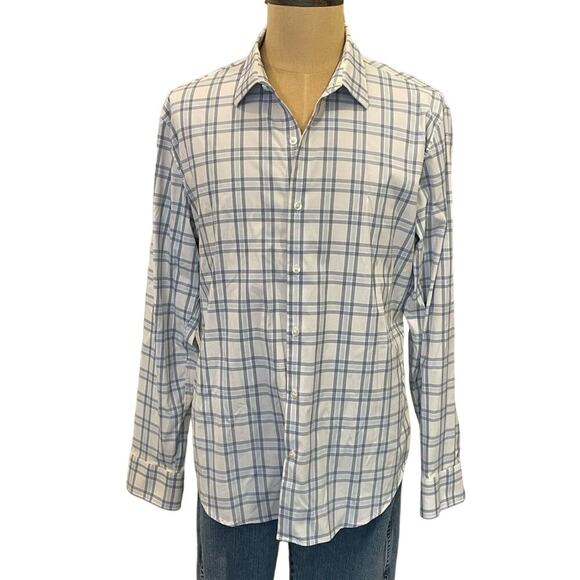 Bonobos Grey/Blue Check Button Down Slim Fit Shirt XL - Picture 1 of 8